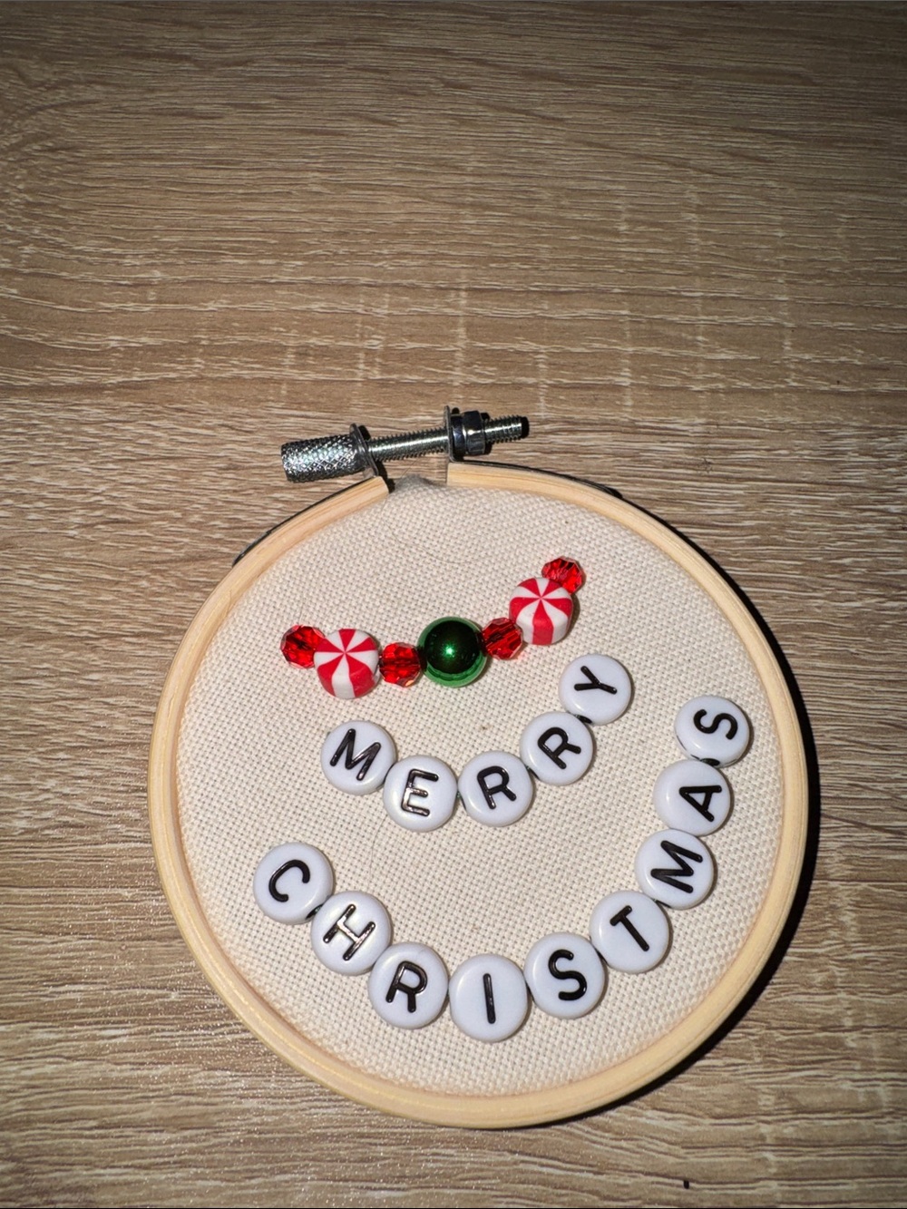 Merry Christmas Embroidery Hoop Holiday Wall Decor Red Green new